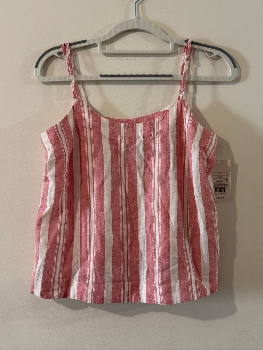 a new day Pink and White Striped Spaghetti Strap Cami